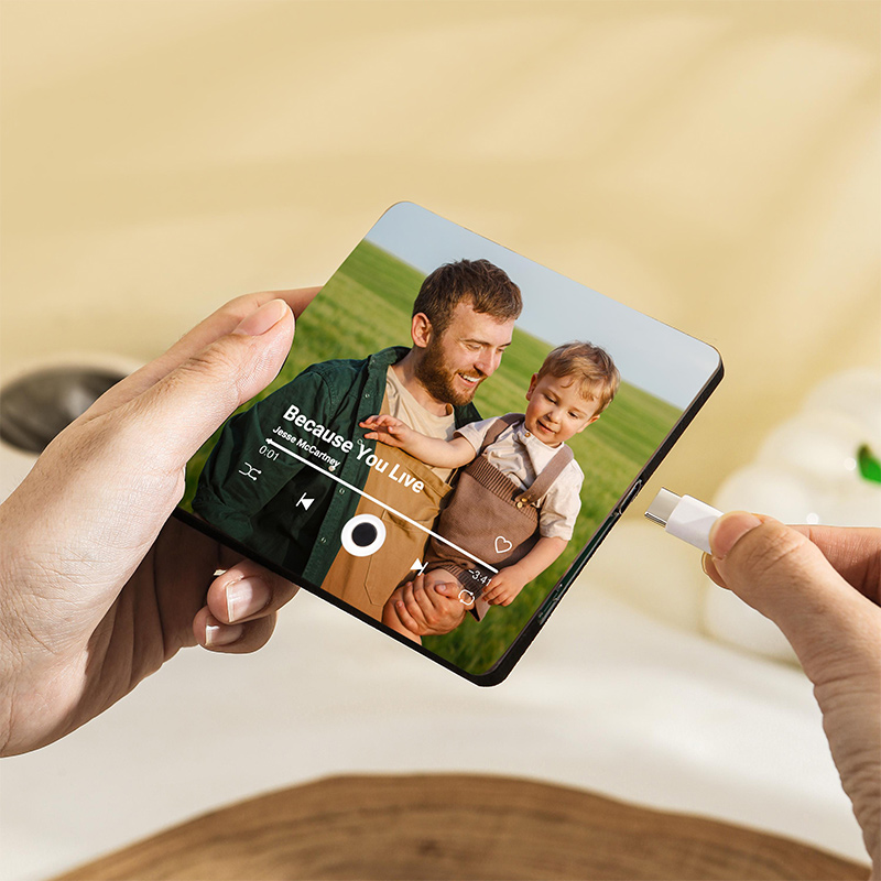Personalized Music Fridge Magnet Custom Family Photo & Music Fridge Magnet Play Whole Song Music Box Voicemail Keepsake Birthday Christmas Gift for Family