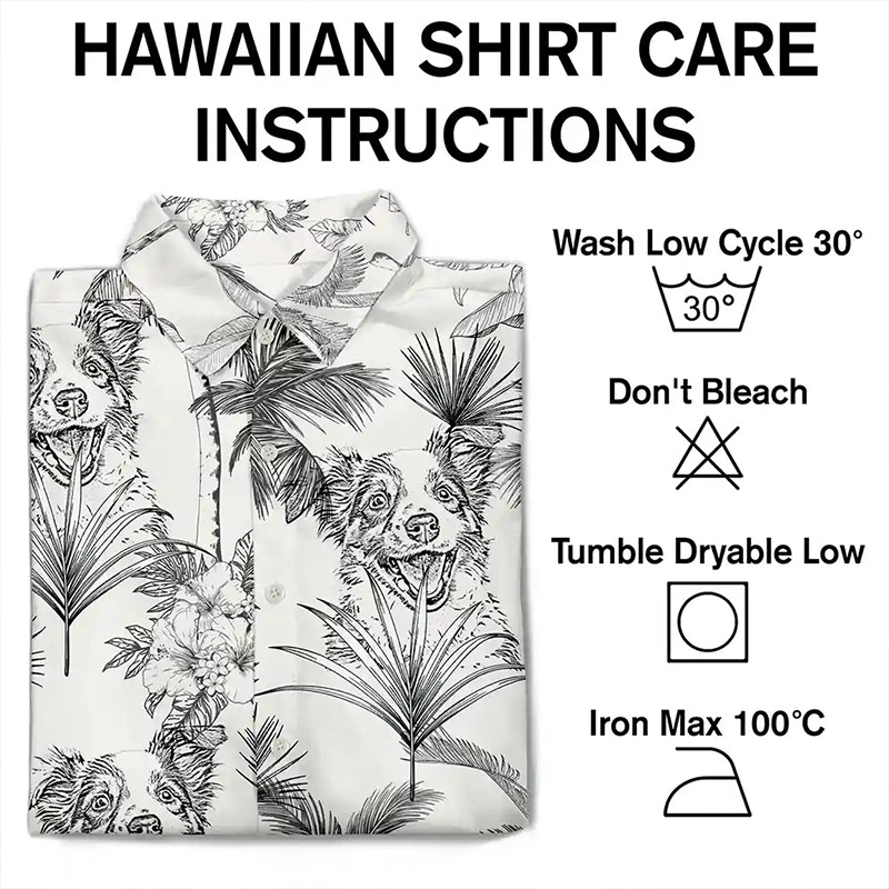 Personalized Photo Pencil Drawing Toile De Jouy Pattern Family Kids Pet Custom Hawaiian Shirt Family Gifts
