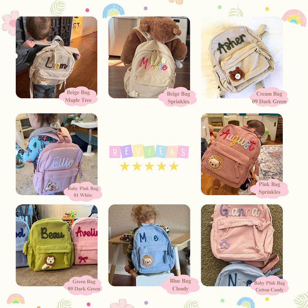 Personalized Toddler Backpack With Name Kindergarten Gift Back to School Summer Camp Bag Kids Preschool Bag