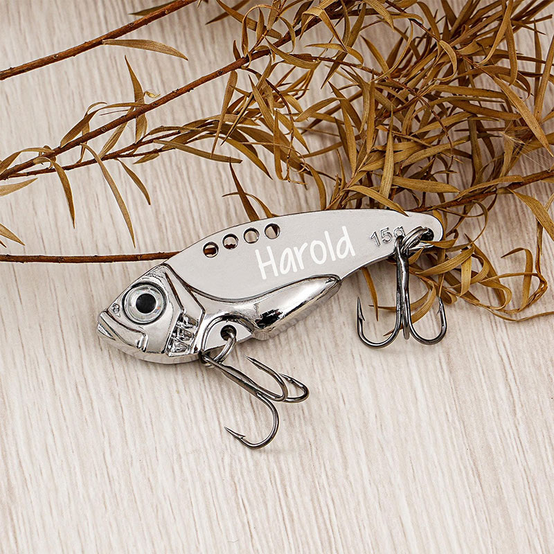 Personalized Name Lure Gift Set with Reel Cool Dad Box Fishing Gift Fishing Retirement Gift Custom Angler Gift Gift for Grandpa Dad