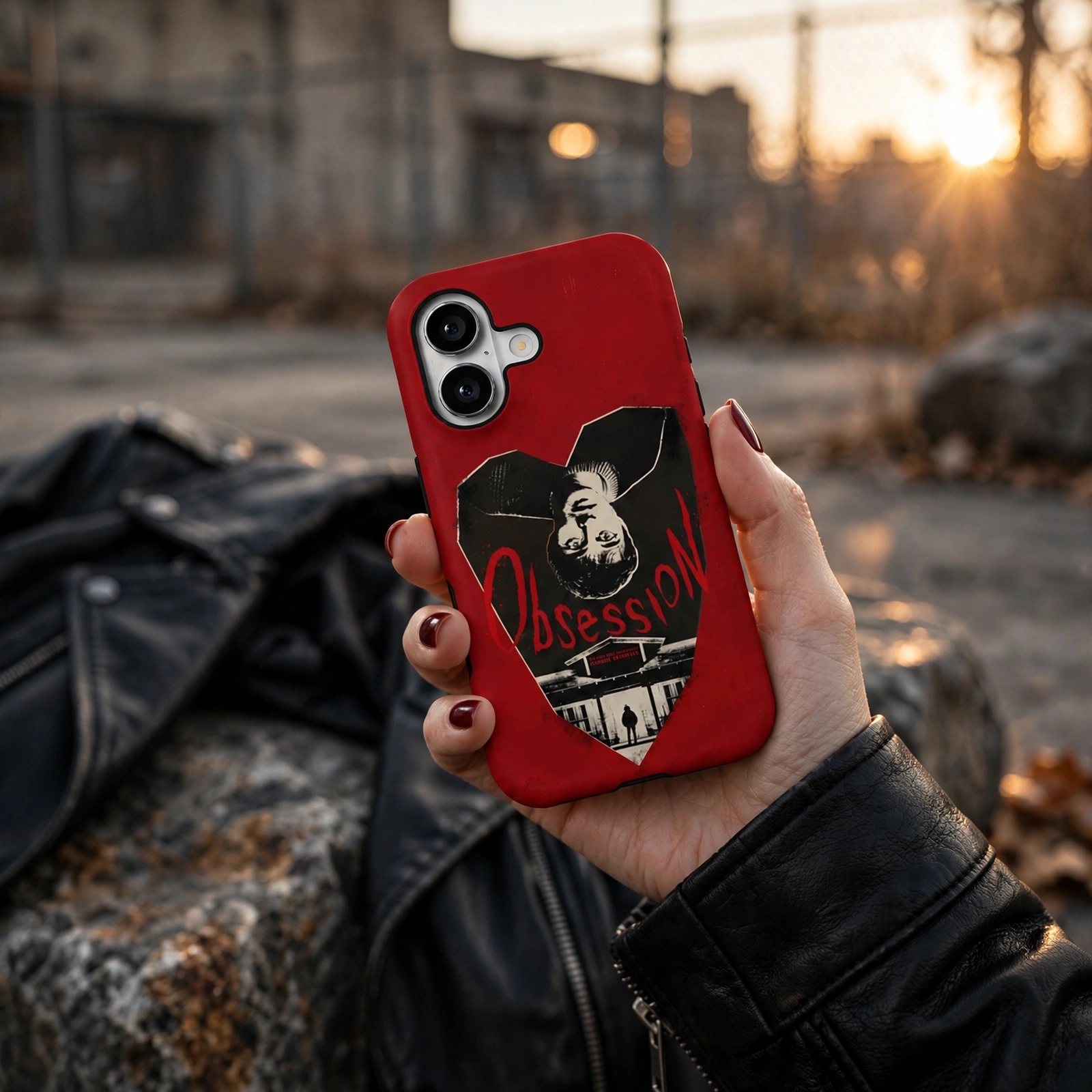 Red Heart Shape Staring Phone Case Gift for Movie Fans
