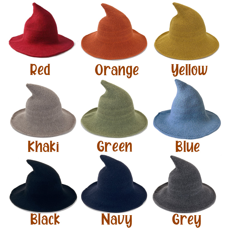 Personalized Kids Witch Hat Custom Name Halloween Costume Accessory Matching Sibling Black Pointed Hat