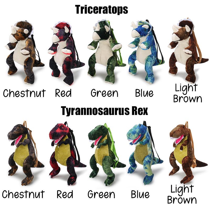 Personalized Hand Embroidered Kid Dinosaur Plush Backpack