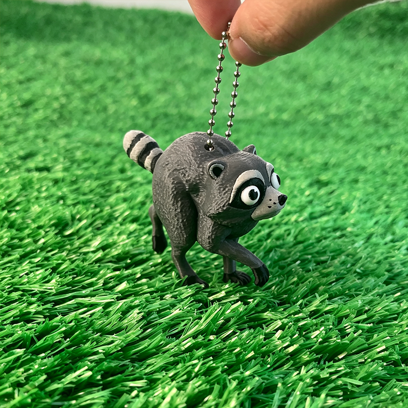 Jimothy the Raccoon Keychain | Short Spine Viral Seattle Raccoon Meme Charm | Internet Famous Trash Panda Gift for Raccoon Lovers