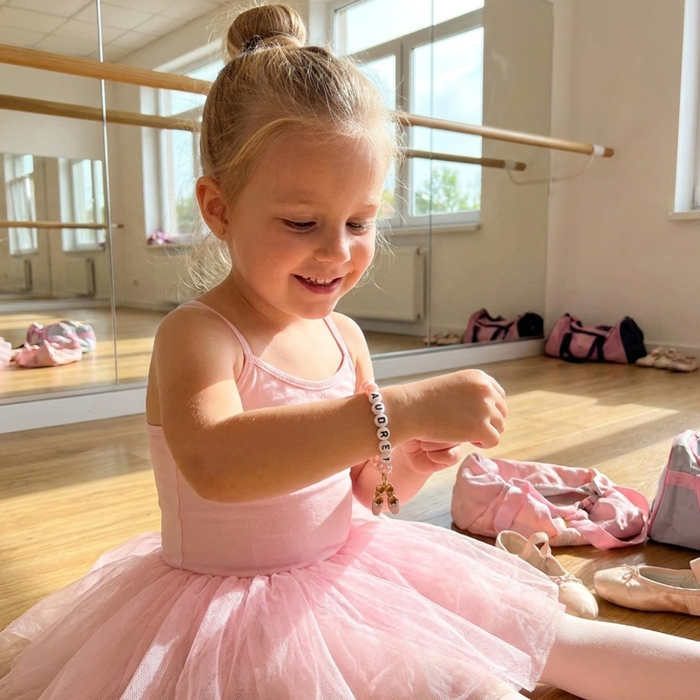 Personalized Ballet Name Bracelet Girls Ballerina Jewelry