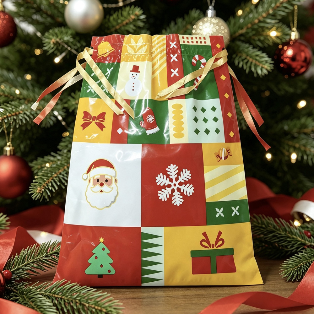Personalized Santa Suit Gift Sack Large Christmas Present Bag Detail Festive Holiday Storage