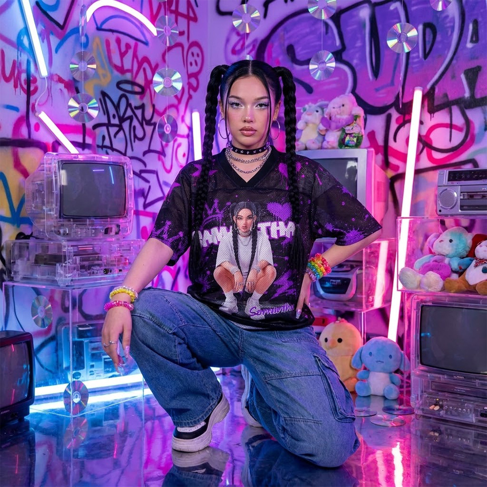 Personalized 3D-Effect Artwork Trendy Graffiti Cartoon Character Photo Soft Mesh Jersey with Name Daily Wear Christmas Holiday Gift for Family Kids