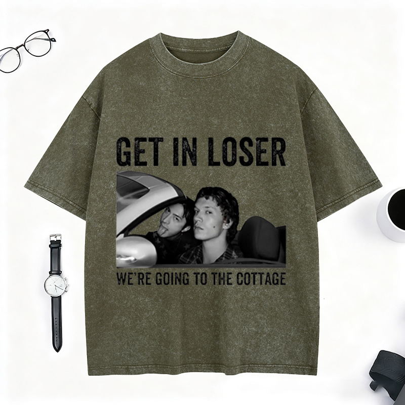 Personalized HR Washed T-Shirt We're Going To The Cottage Tee for Ice Hockey Fans