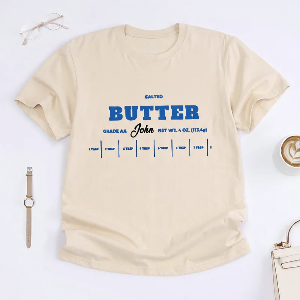 Personalized Salted Butter Classic T-Shirts Funny Baking Baker Gift Salted Foodie Gift