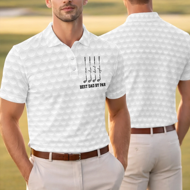 Personalized Golf Polo Shirt Custom All Over Print Polo Shirt Father's Day Birthday Golf Gifts For Dad Grandpa