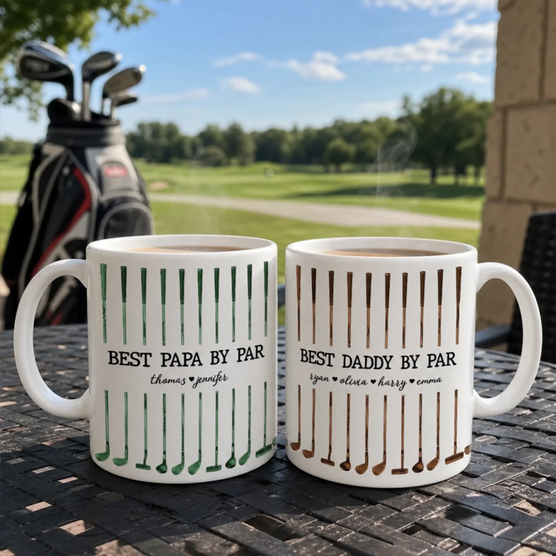 Personalized Golf Mug Custom Name Best Dad By Par Father's Day Birthday Golf Gifts For Dad Grandpa