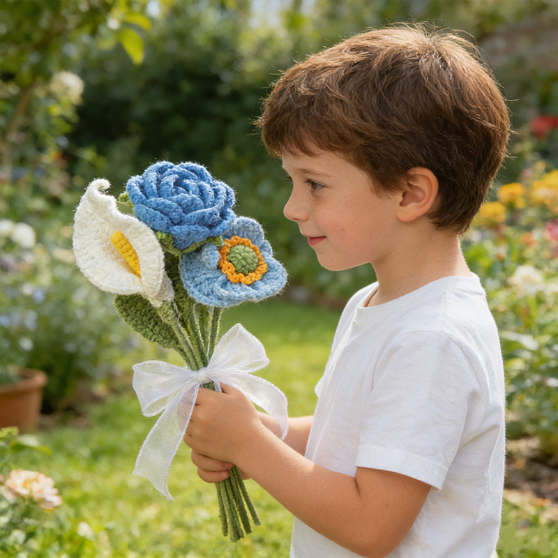 Crocheted Flowers Mother's Day Flowers Gifts for Mom Floral Gifts