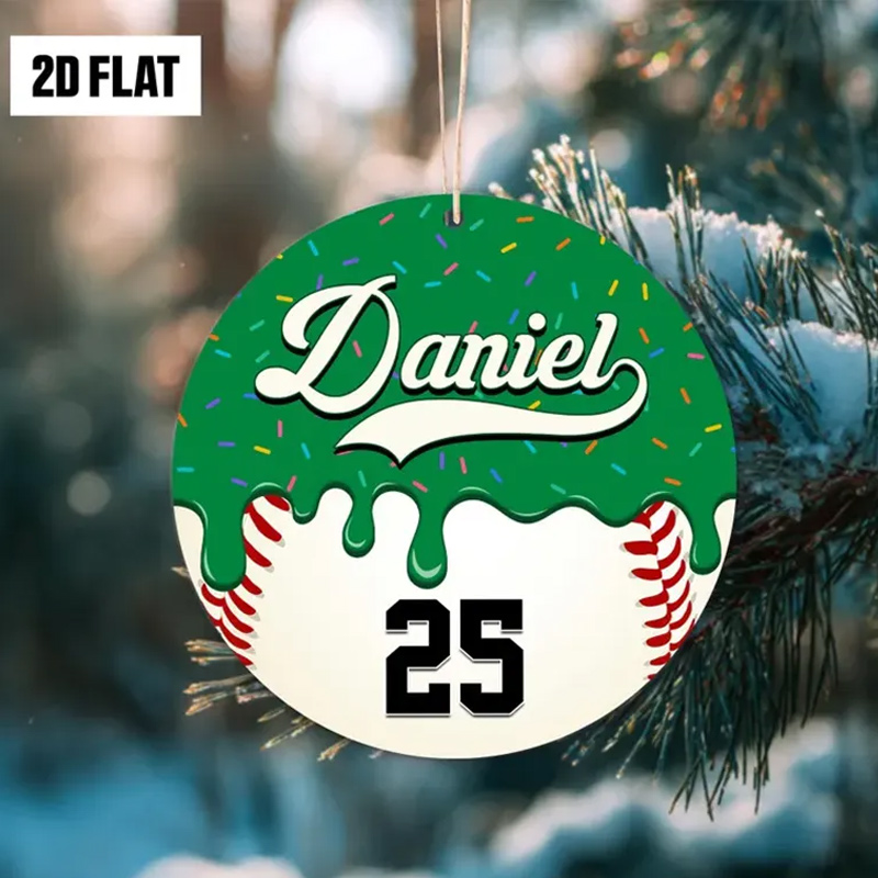 Personalized Basketball Christmas Ornament with Custom Name and Number