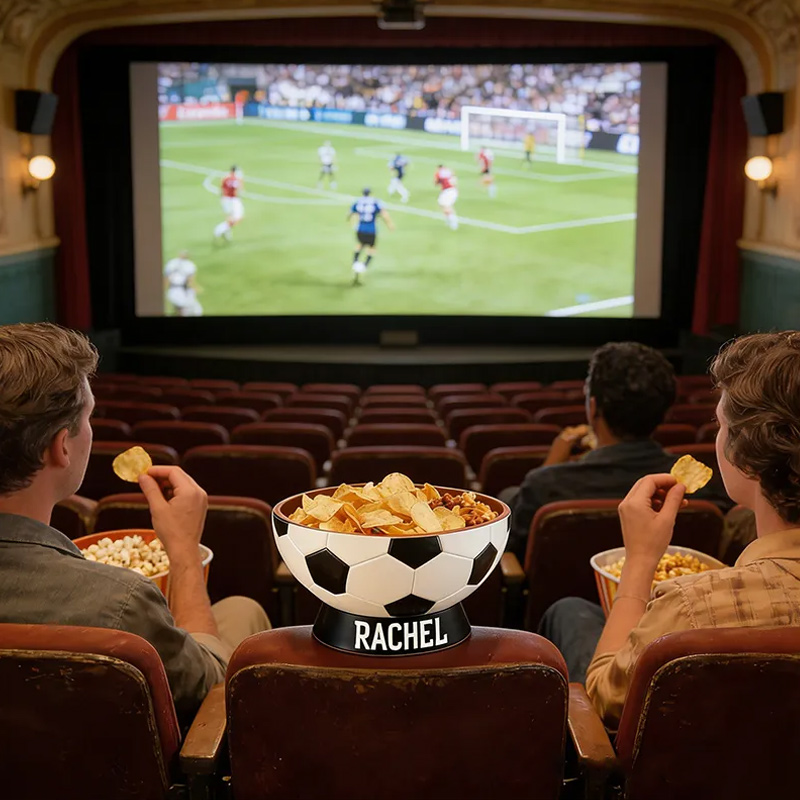 Personalized 3D printed Soccer Ball Snack Bowl with Custom Name TV Snack Bowl Match Day Gift for Football Fans Sports Lover Gift Dad Gift