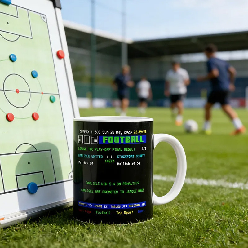 Personalized Iconic Retro Football Design Mug with Custom Text Design
