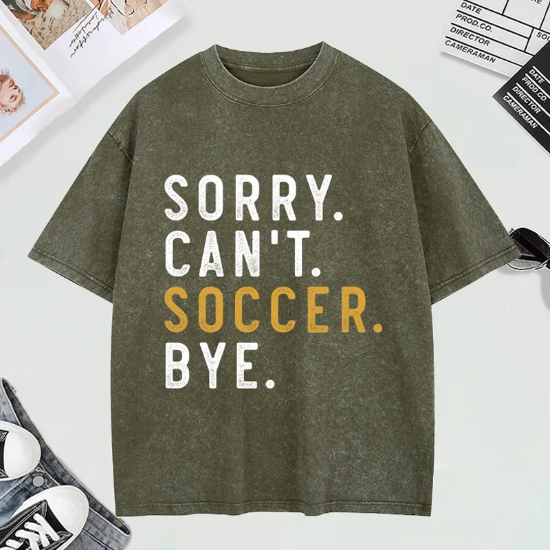 Personalized Soccer Washed T-Shirt – Custom Sporty Design for Soccer Lovers