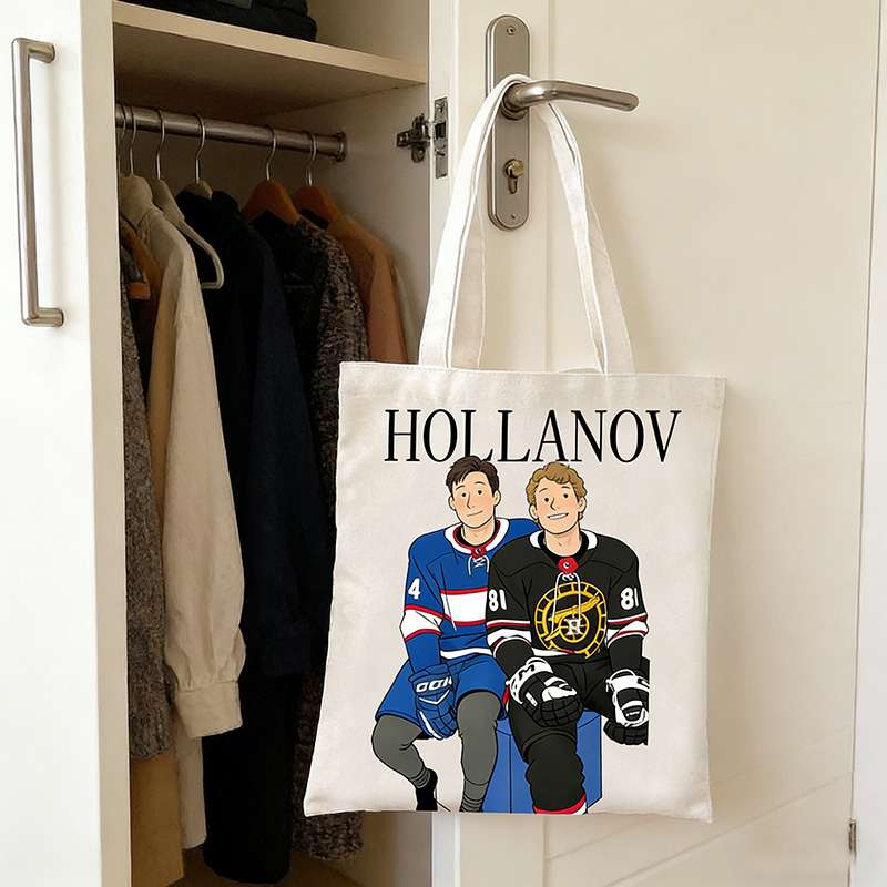Personalized HR Hockey Tote Bag with Hollanov Cute Character Cartoon For Movie Book Fans Gift