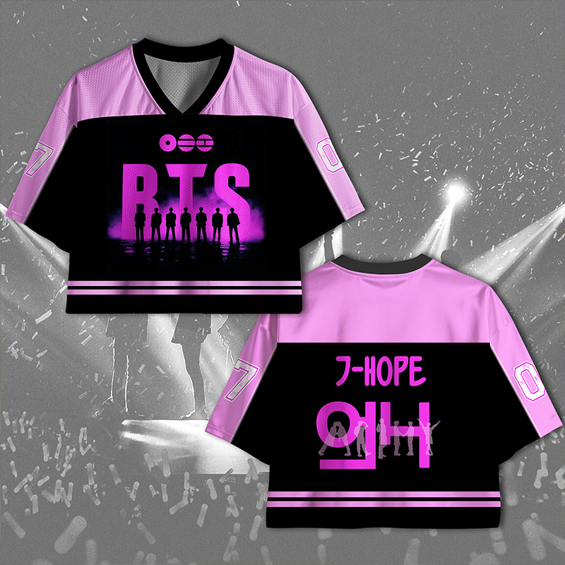 K-Pop Crop Top Jersey Purple Fan Jersey Merch Concert Outfif