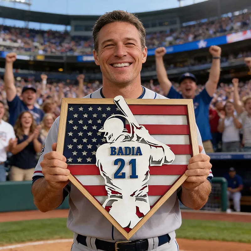 Personalized Baseball Name Sign 3D Baseball Plaque Gift for Baseball Lovers