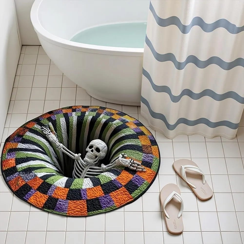 Quilted Halloween Magic Rug 3D Visual Effects Create a Spooky Illusion Scene In Seconds