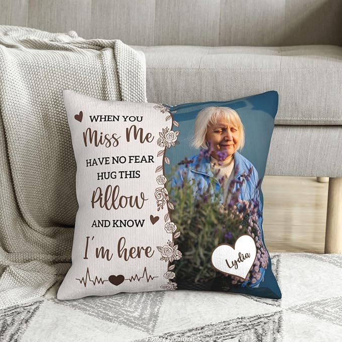 Personalized Photo Memorial Throw Pillow with Name Custom Double Sided Pillow Sympathy Bereavement Gift for Loss of Loved One