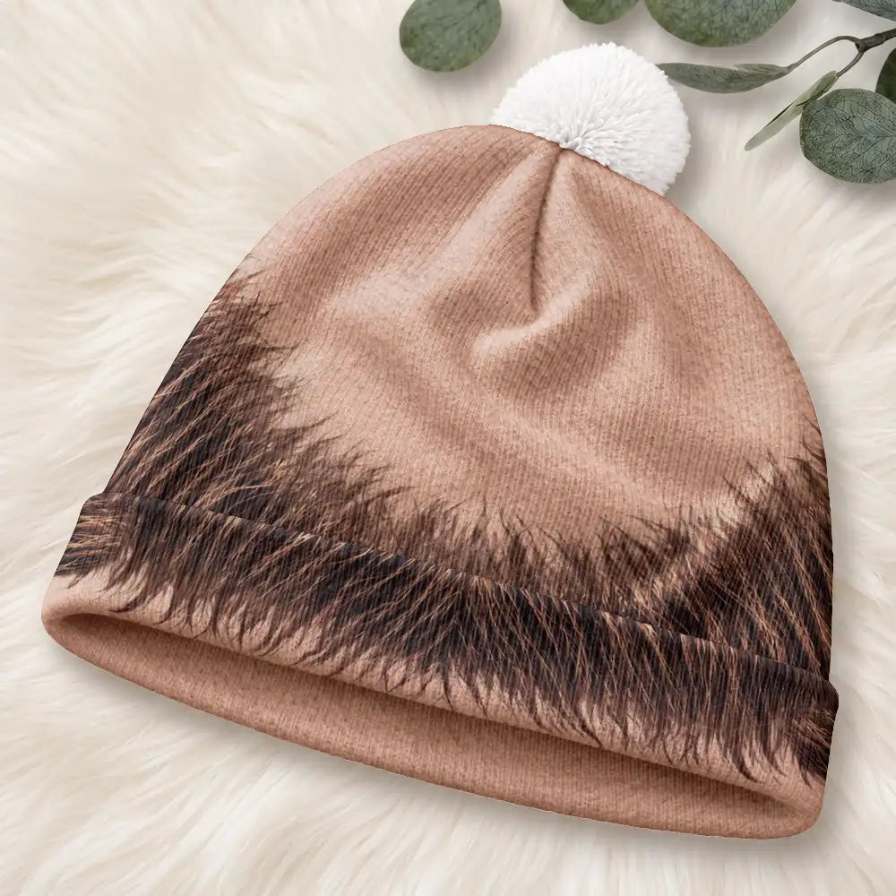Funny Gag Gift For Him - Personalized Bald Head Bobble Beanie Hat