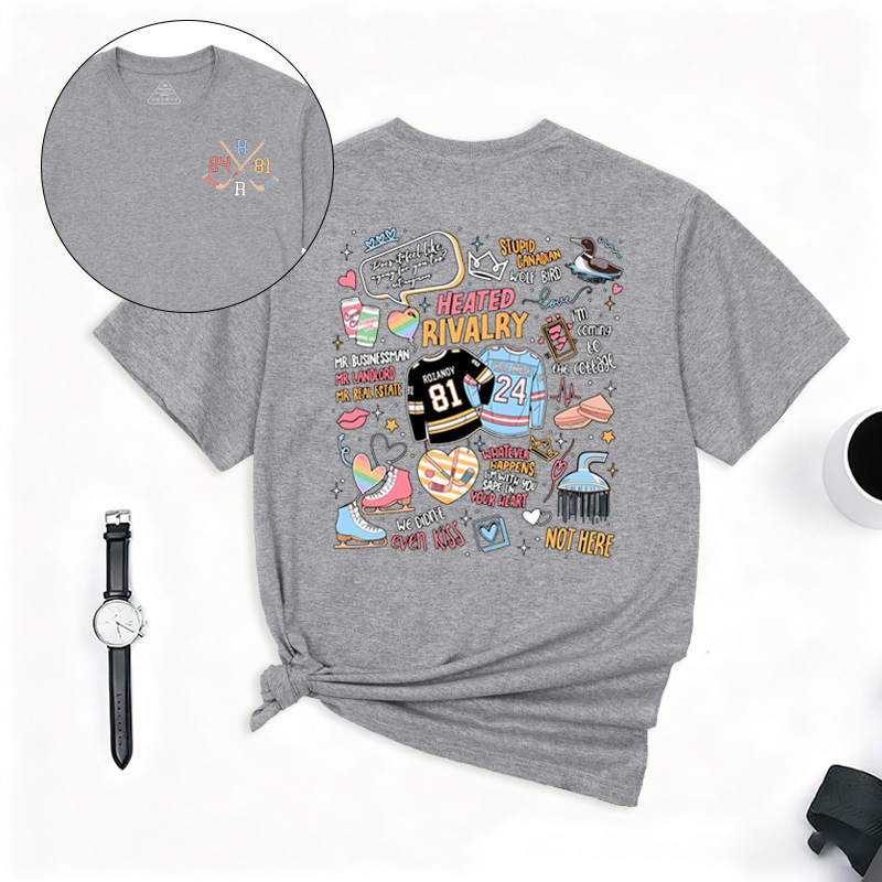 Personalized Hockey TV T-Shirt Romance Shirt with Custom Number and Initials