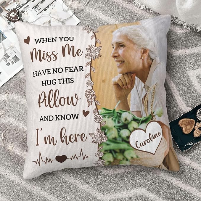 Personalized Photo Memorial Throw Pillow with Name Custom Double Sided Pillow Sympathy Bereavement Gift for Loss of Loved One