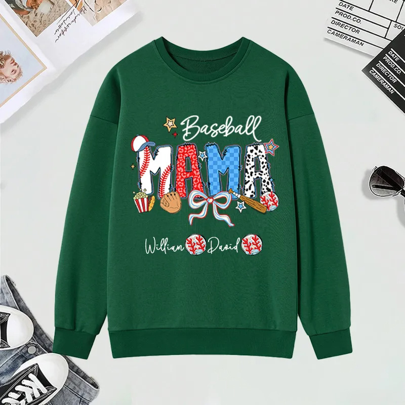 Personalized Baseball Sweatshirt with Custom Name and Design for Mom Nana and More