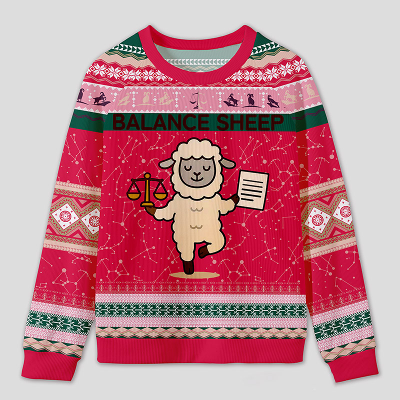 Personalized Enigmatic Sheep Humor Ugly Sweater Office Holiday Party Gift for Accountants
