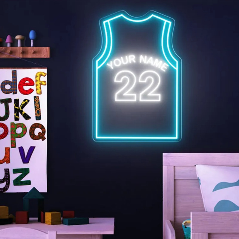 Personalized LED Basketball Neon Light Featuring Your Name and Jersey for Players and Fans