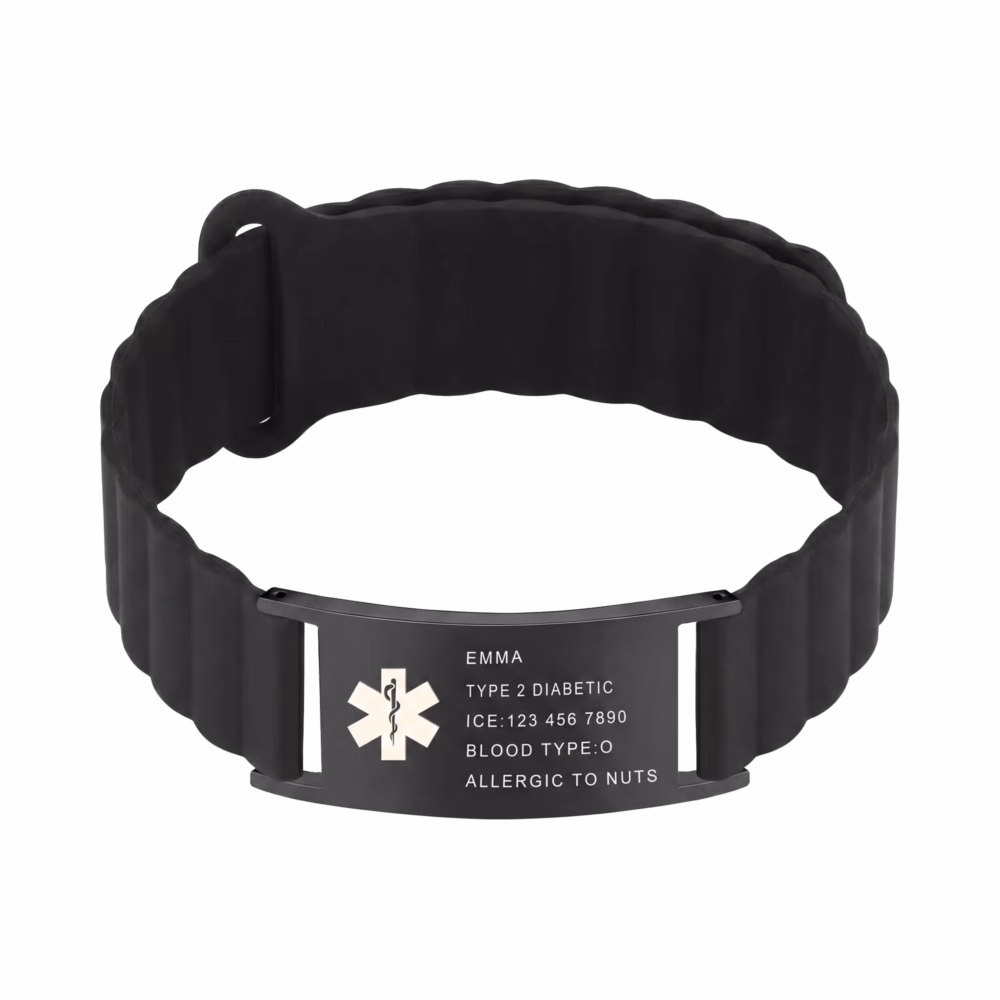 Personalized Medical Symbol Waterproof Medical Alert Bracelet with Engraved ID Name Tag and Magnetic Strap Daily Wear Travel Medical Gift for Patient