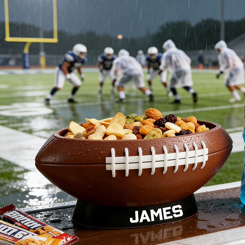 Personalized 3D Printed Football Snack Bowl for Sports Fans Parties and Tailgates