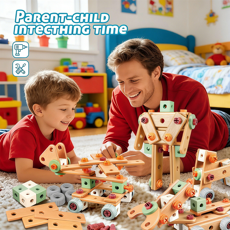 DIY three-dimensional platter screw screw assembly building block toys education Kids' Puzzle Toy Multi-Function Repair Kit Safe & Durable Tools with Storage Box for Children Boy Toys