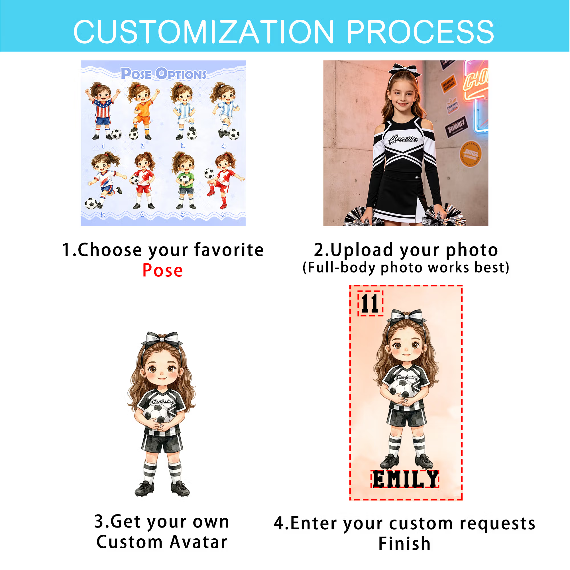 Personalized Cartoon Soccer Player Photo Quick Dry Oversized Beach Towel with Name Summer Vacation Beach Party Birthday Gift for Soccer Player Lover