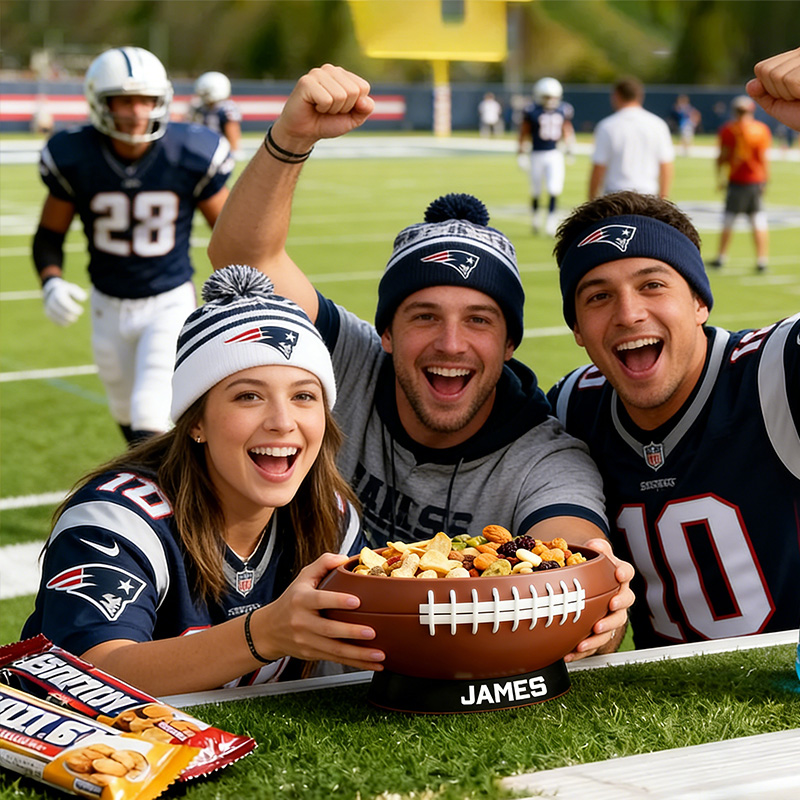 Personalized 3D Printed Football Snack Bowl for Sports Fans Parties and Tailgates