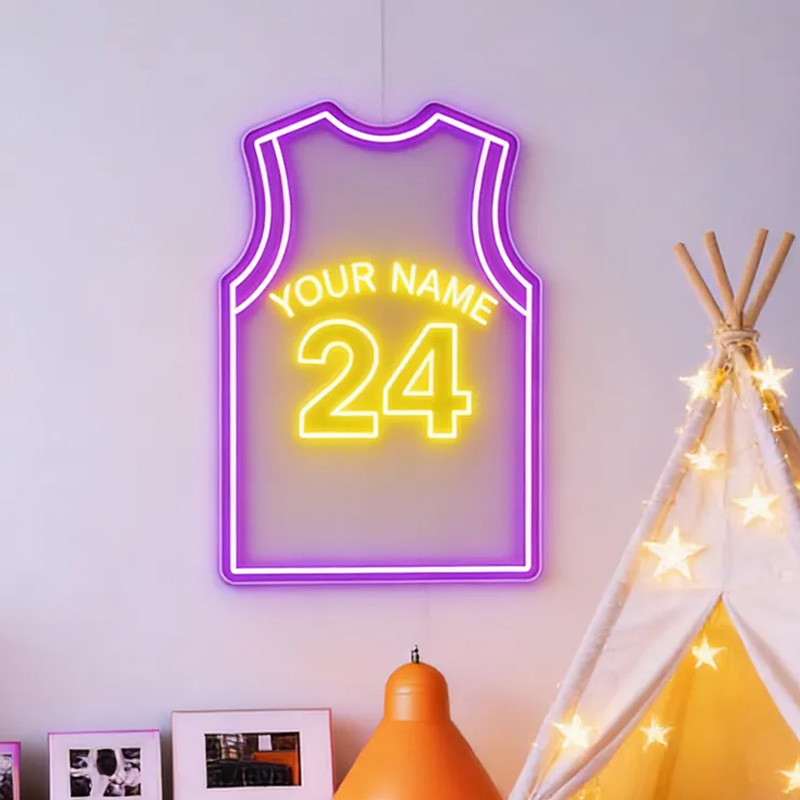 Personalized LED Basketball Neon Light Featuring Your Name and Jersey for Players and Fans