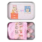 Personalized Cute Mom and Baby Plush Bunny Mini Pocket Tin Box with Colorful Name Comfort Toy Easter Birthday Gift for Kids