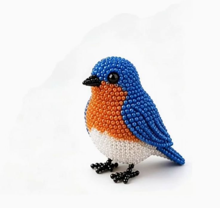 Personalized DIY Bead Bird Handmade Beading Kit Cute Animal Ornament Craft Gift For Adults Bird Lover Home Decor