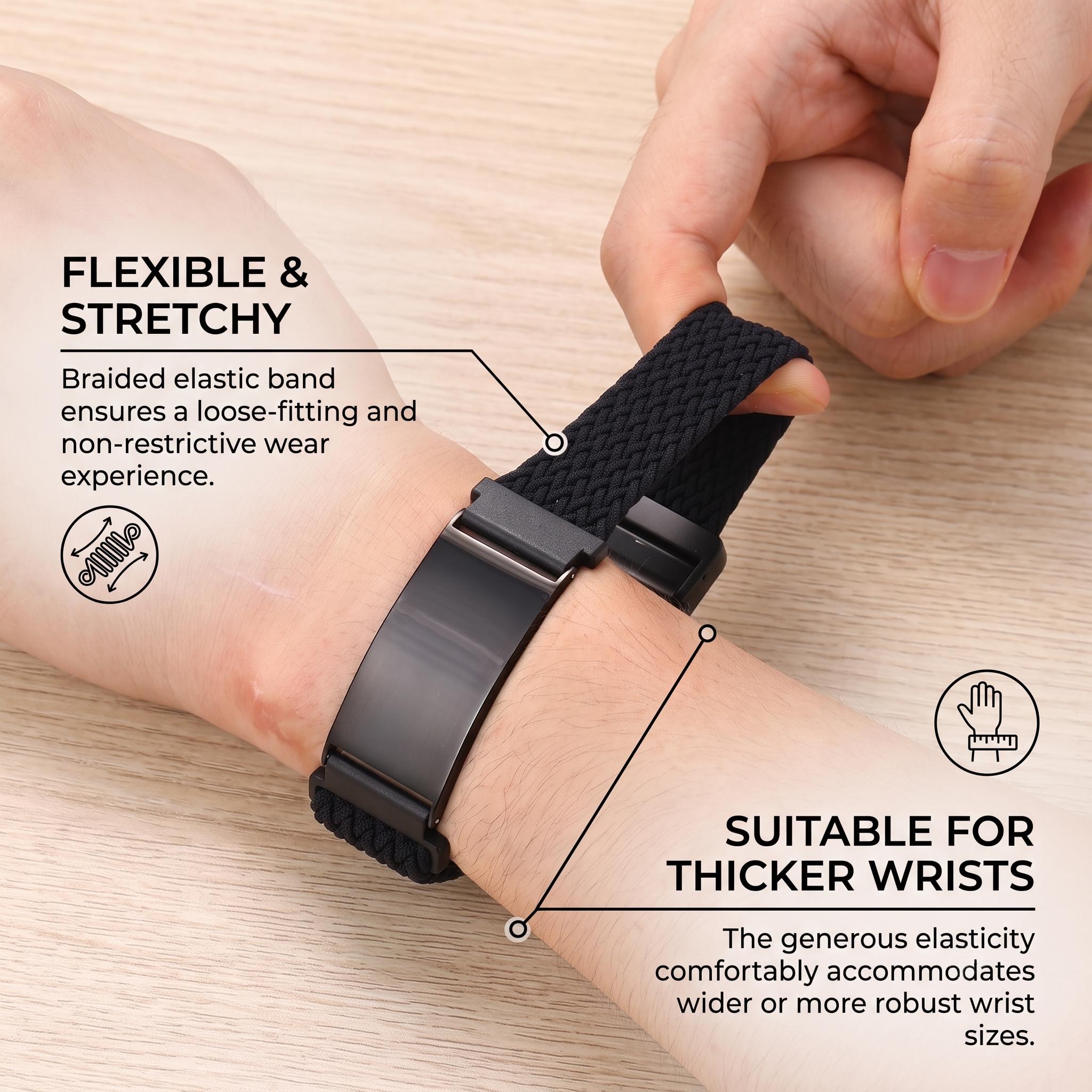 Personalized Medical Alert Bracelet Elastic Nylon Emergency Wristband Engraved Sport Medical Alert ID Adjustable Bracelet Health ID Men Women