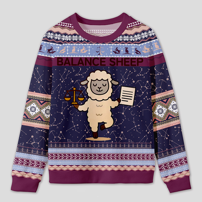 Personalized Enigmatic Sheep Humor Ugly Sweater Office Holiday Party Gift for Accountants
