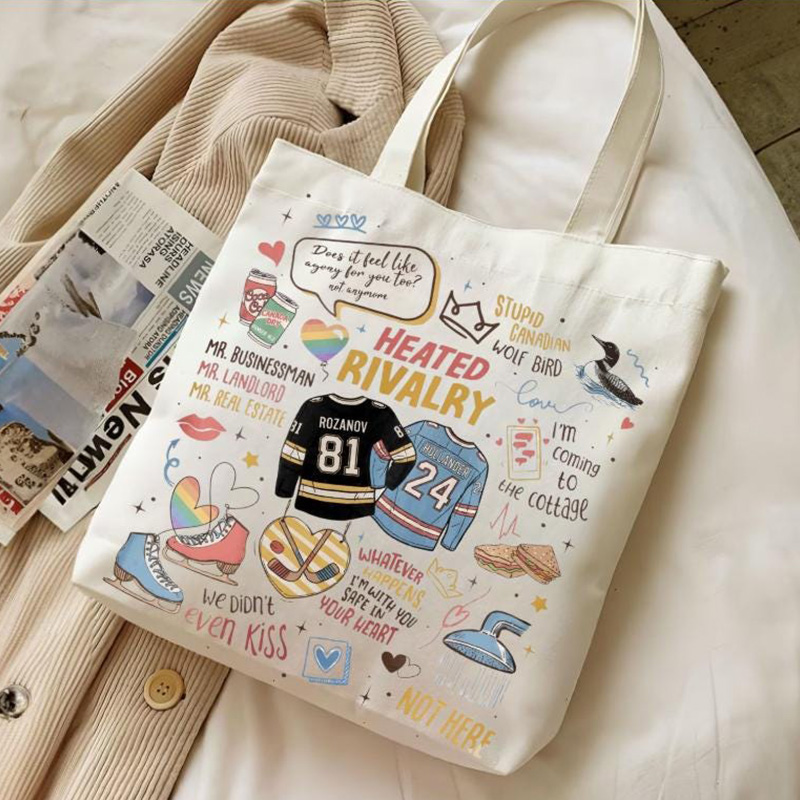 Personalized HR Movite Design Hockey Tote Bag with Custom Style For Movie Book Fans Gift