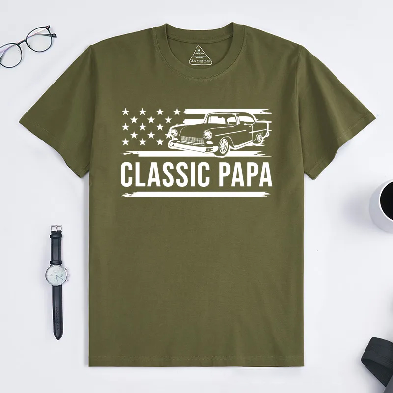 Personalized Grandpa T-Shirt for Fathers Day Gift Classic Papa Shirt I'm a Classic Funny Birthday Shirts Grandfather Gift Birthday Gift Classic Car