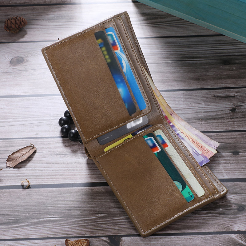 Personalised Doll Engraved Leather Men's Wallet Custome Name Folding Wallet With Kids Name for Dad Father's Day Gift