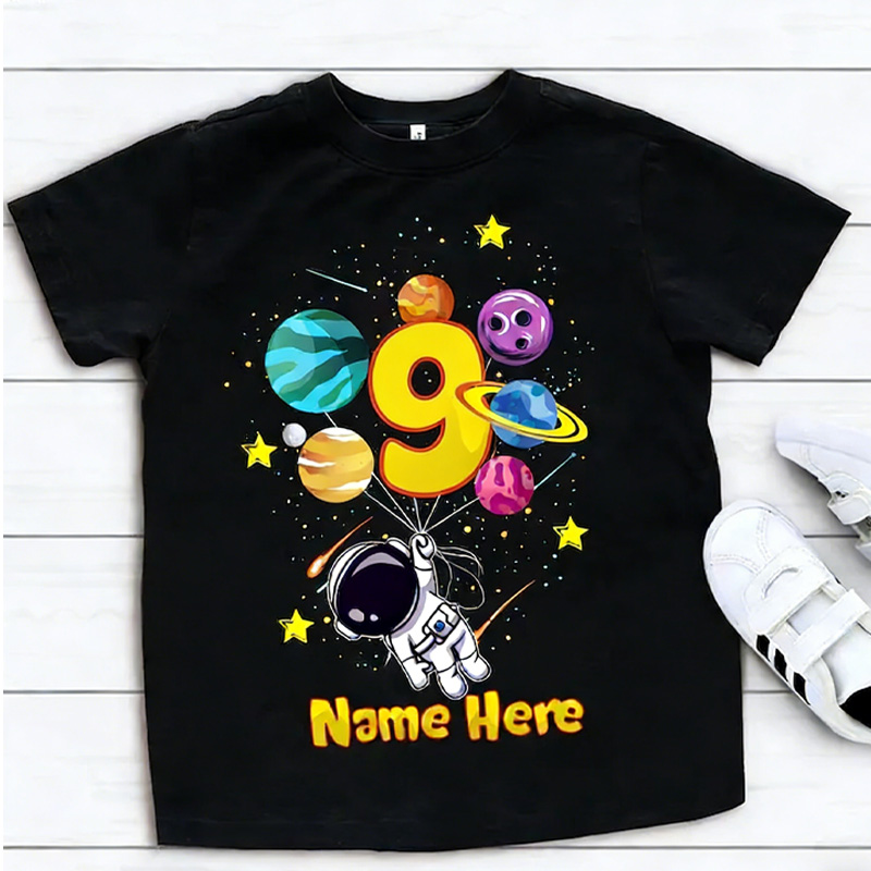 Personalized Brothers Astronaut Birthday Shirt for Kids Rocket Outfits Kids T-Shirt Boy Gifts for Geek Lover