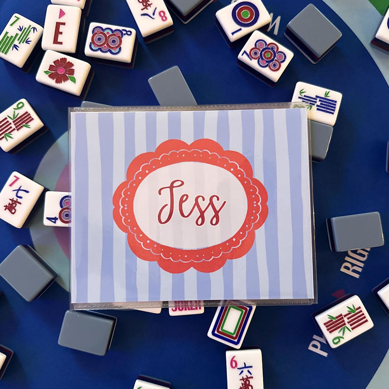 Personalized Mahjong Card Cover and Plastic Sleeve for Large Card National Mahjong League Card Protector Custom Monogram Mahjong Gift