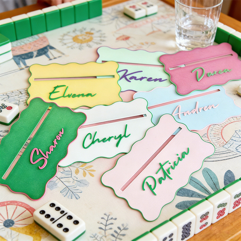 Mahjong Line Reader Personalized Mahjong Accessories Mahjong Gifts Custom Scalloped Line Finder Mahjong Lover Gift Mah Jongg Tournament Gift