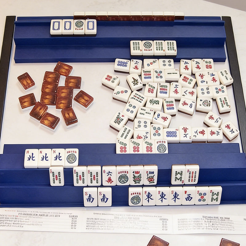 Siamese Mah Jongg Racks Double Handed Set with black Pushers Includes 2 racks and 2 pushers for American-Style Mahjong