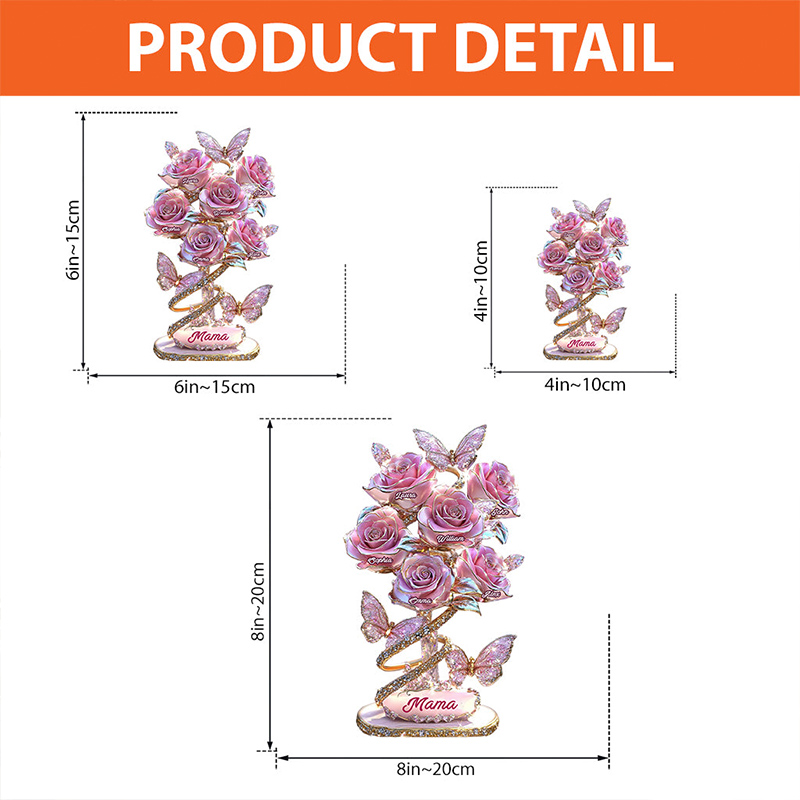 Personalized My Garden Gift For Mom Grandma Custom Shaped Acrylic Plaque Mother's Day Gift