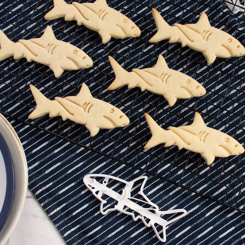 Personalized Shark for Beach Baking Aquarium Cookies 3D Printed Baking Tool Under the Sea Parties Craft Stamp for Fishing Lover
